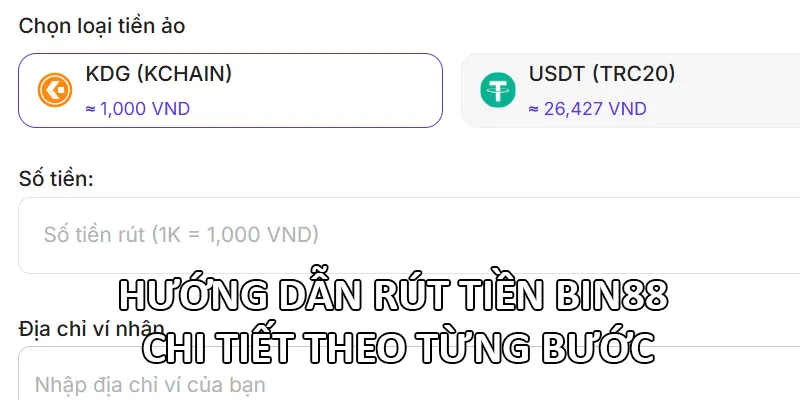 Hướng dẫn rút tiền Bin88 chi tiết theo từng bước